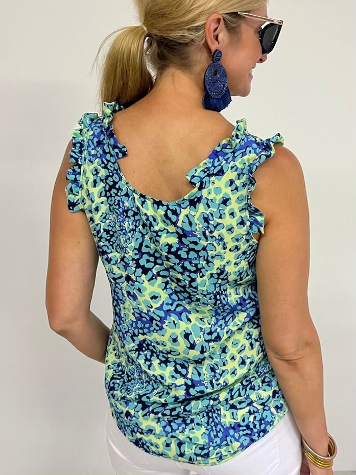 Alison Print Ruffle Tank Top - FINAL SALE