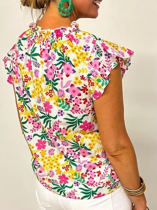 Summer Wild Floral Print Top -- FINAL SALE