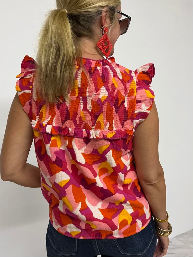 Rayna Smocked + Spotted Top - FINAL SALE