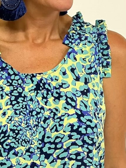 Alison Print Ruffle Tank Top - FINAL SALE