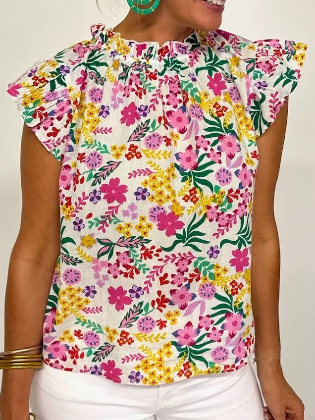 Summer Wild Floral Print Top -- FINAL SALE