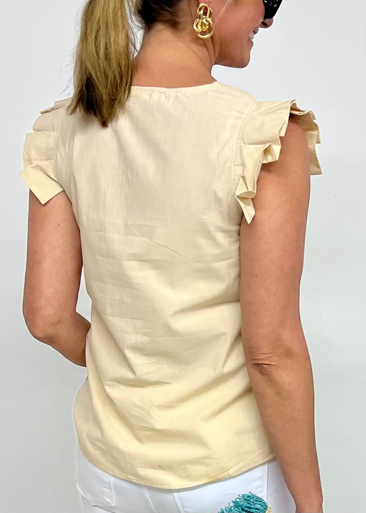 Presley Pleat + V.Neck Top-FINAL SALE