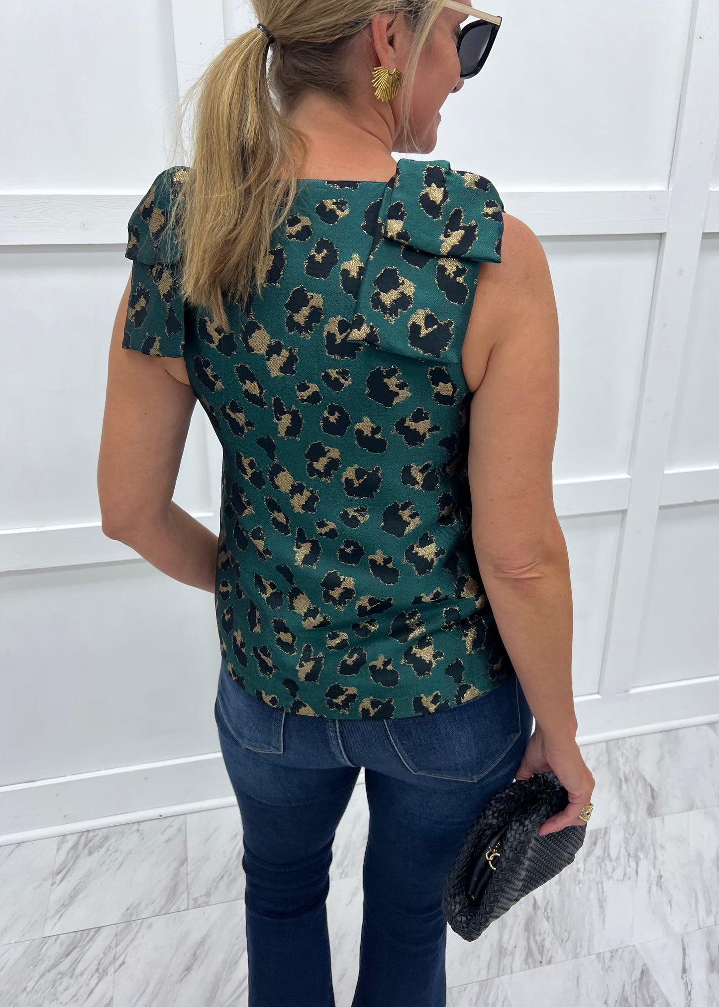 Ensley Leopard Top (Green)