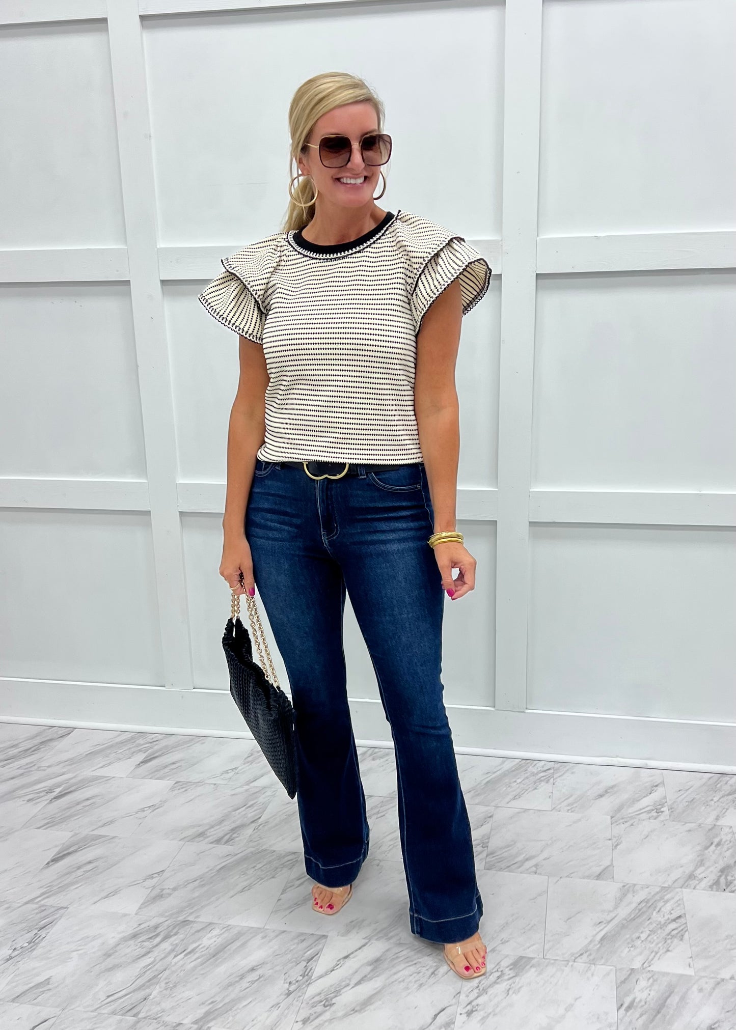 Twiggy Textured Stripe Top
