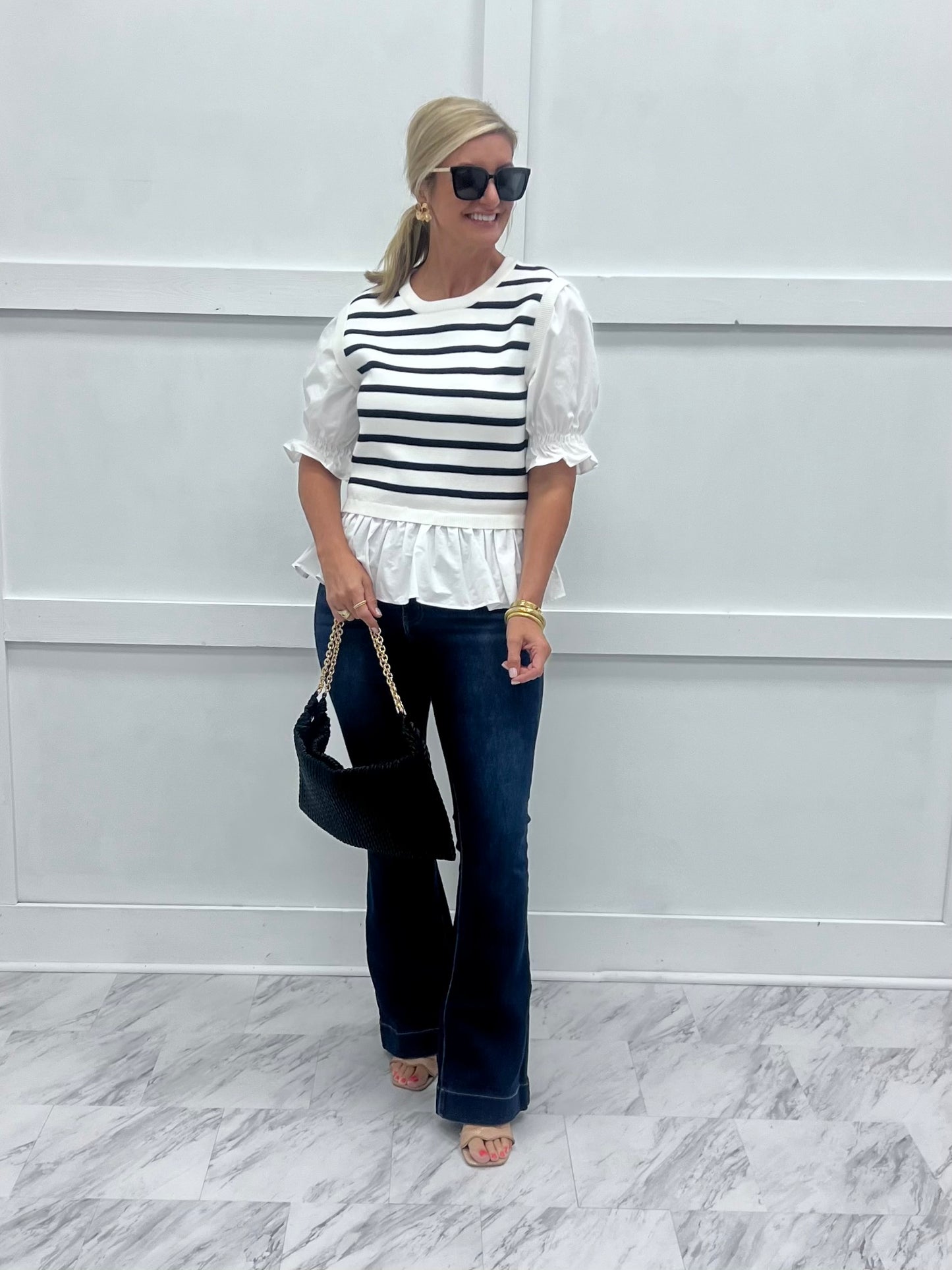 Sissy Stripe Sweater Top