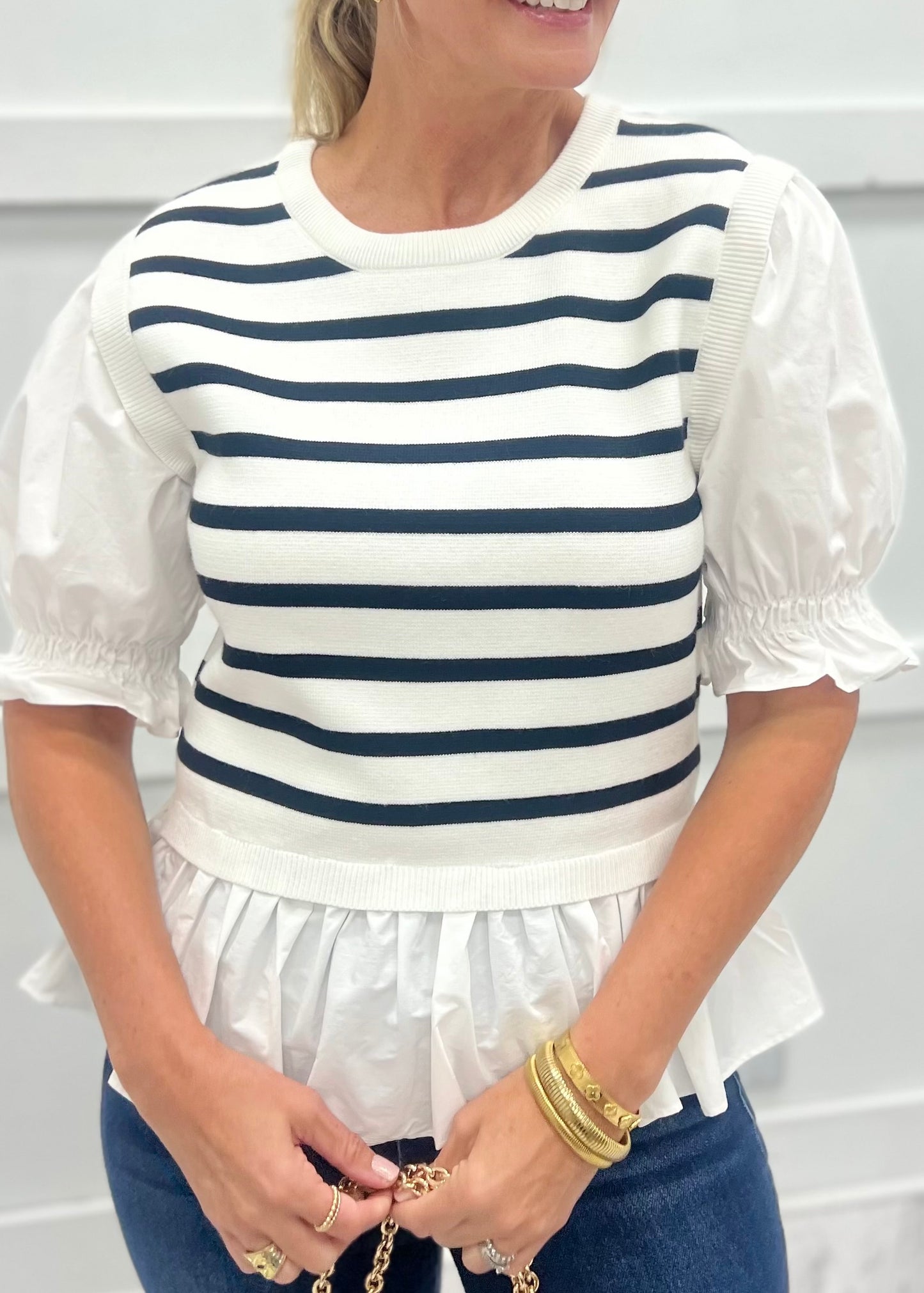 Sissy Stripe Sweater Top