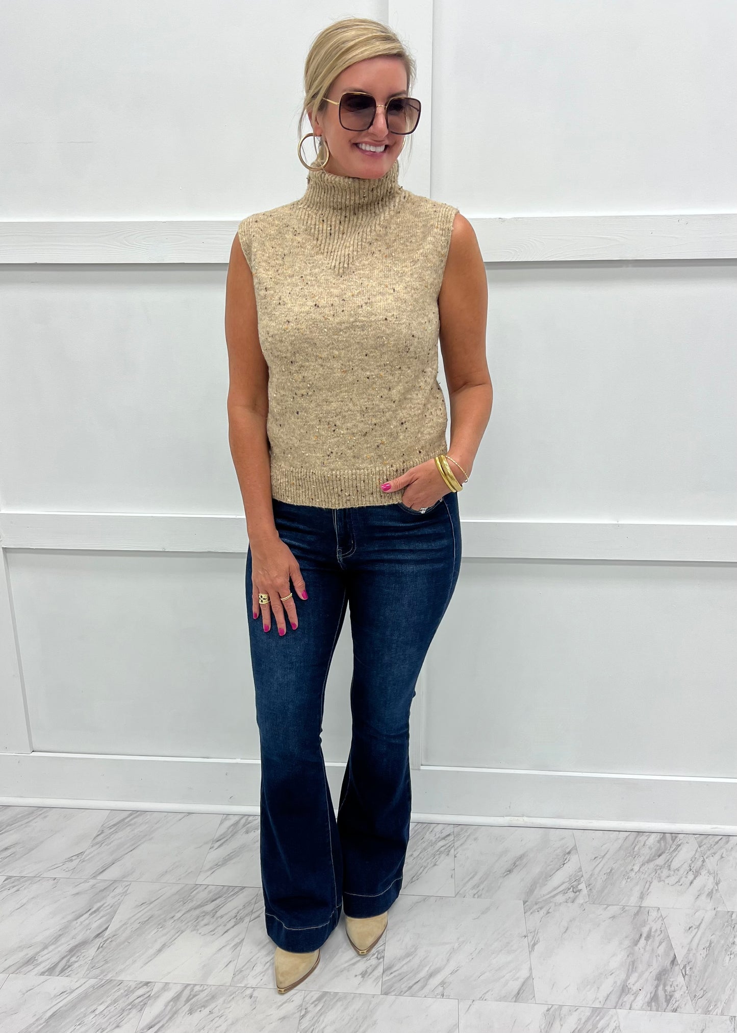 First Class Sleeveless Sweater