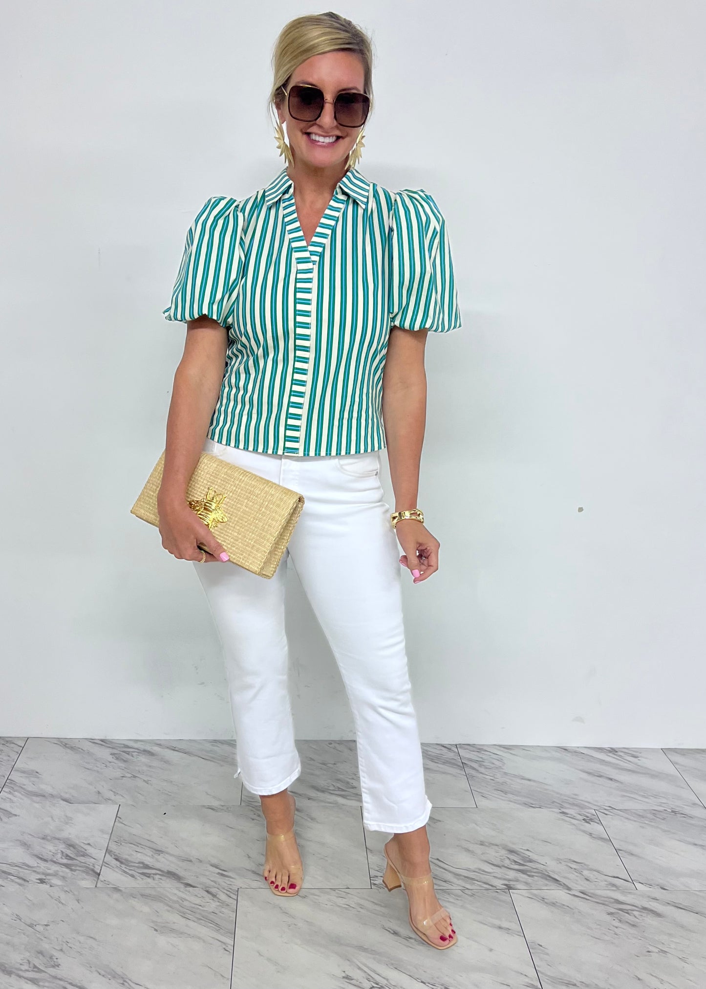 Luna Stripe V.Neck Top-FINAL SALE