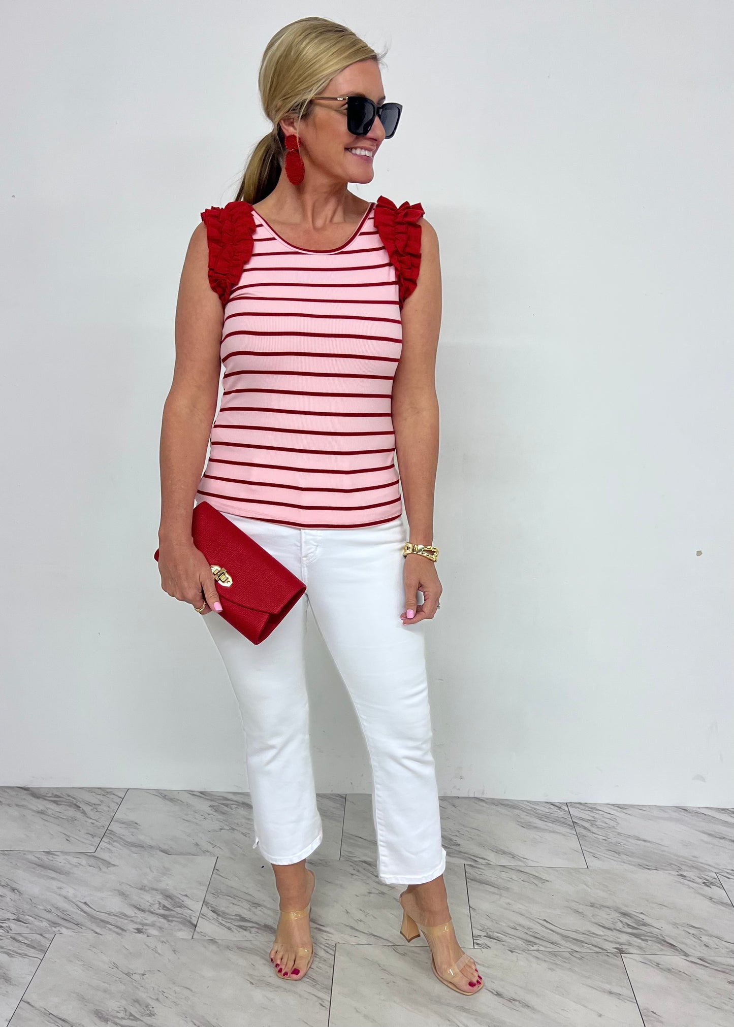 Rae Striped Top (Pink)-FINAL SALE