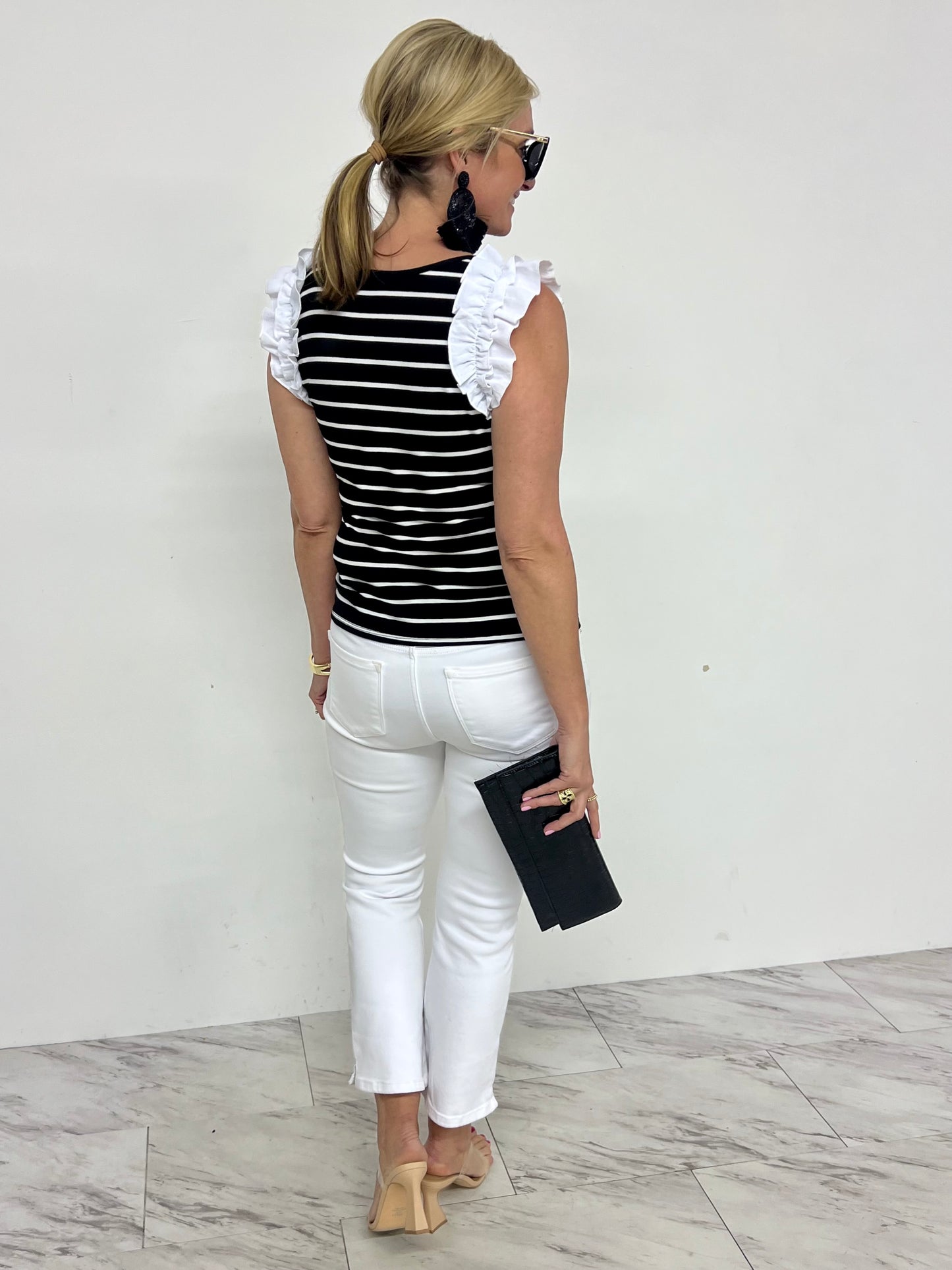 Rae Striped Top (Black)-FINAL SALE