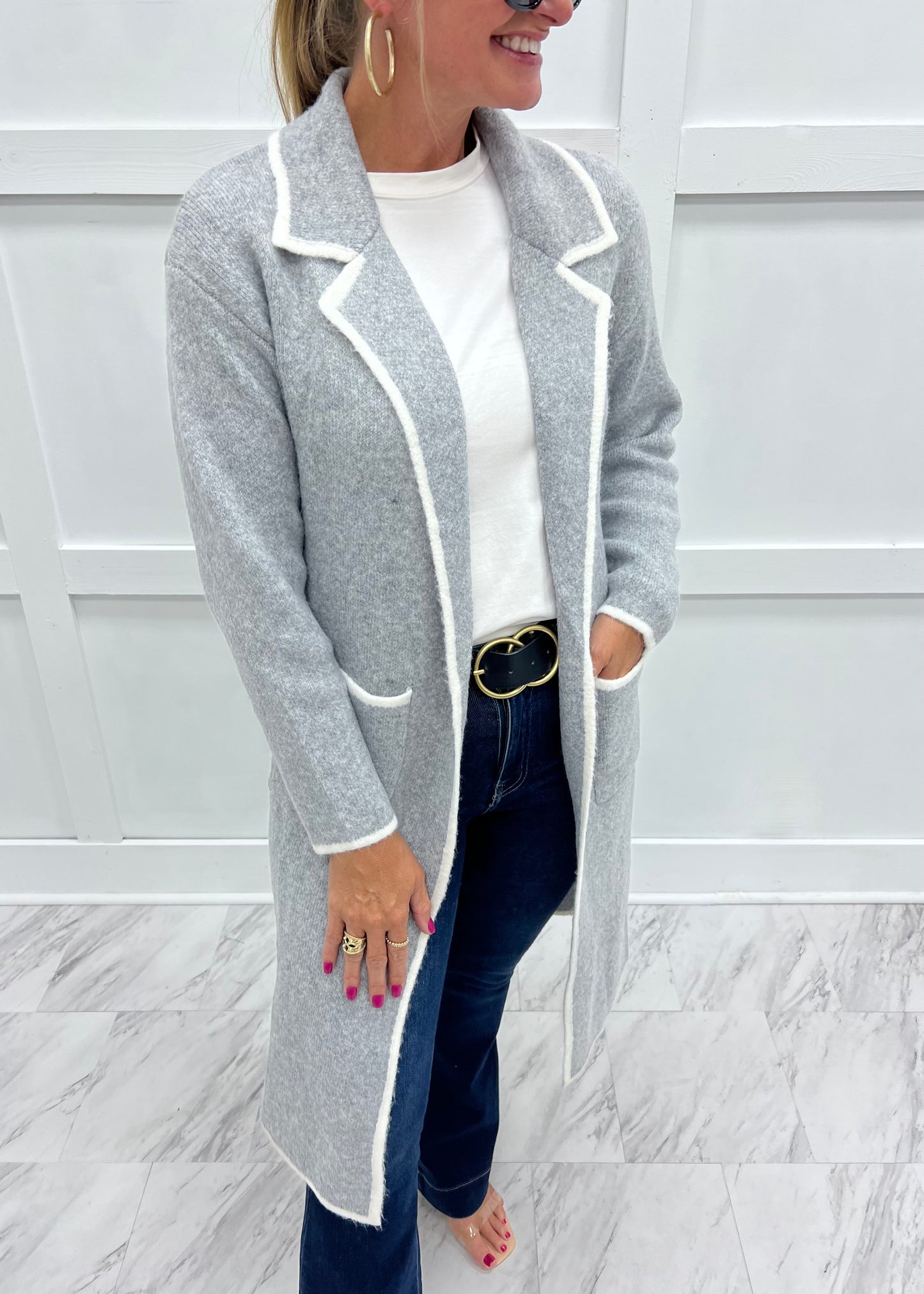 Colorado Open Front Cardigan (Grey)