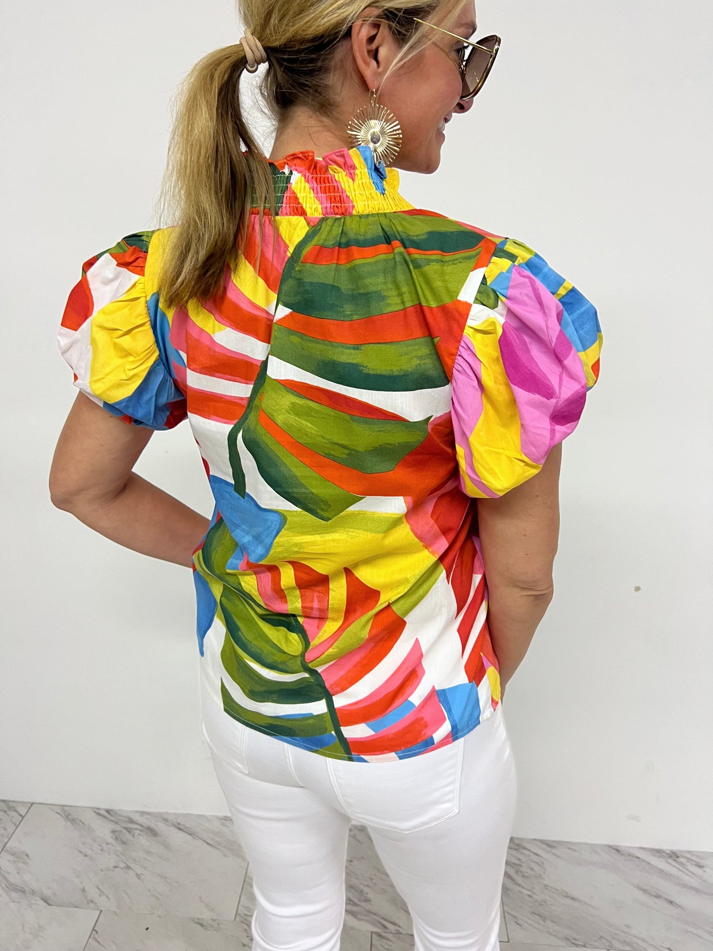 Palma Print Top-FINAL SALE