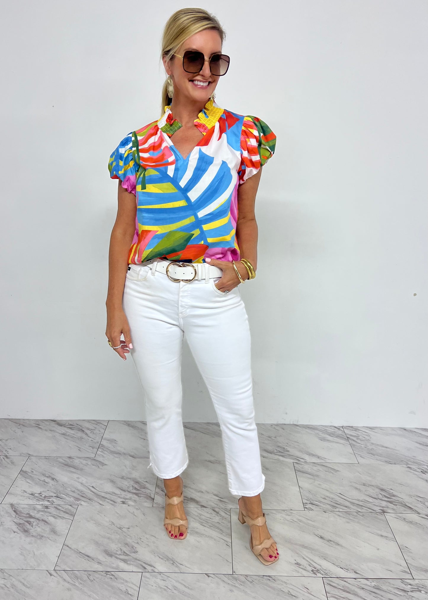 Palma Print Top-FINAL SALE