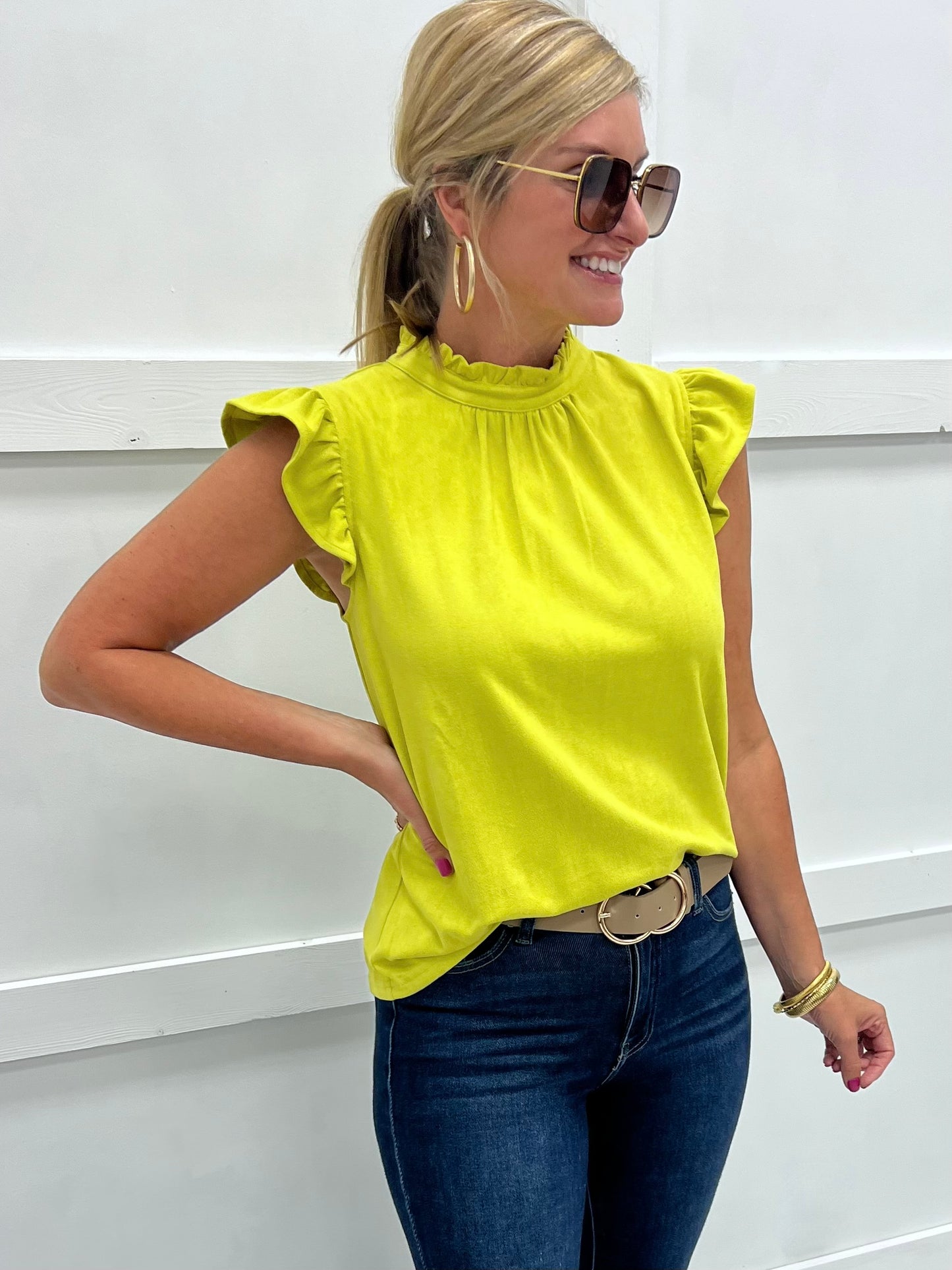Selena Suede Top (Citrus)