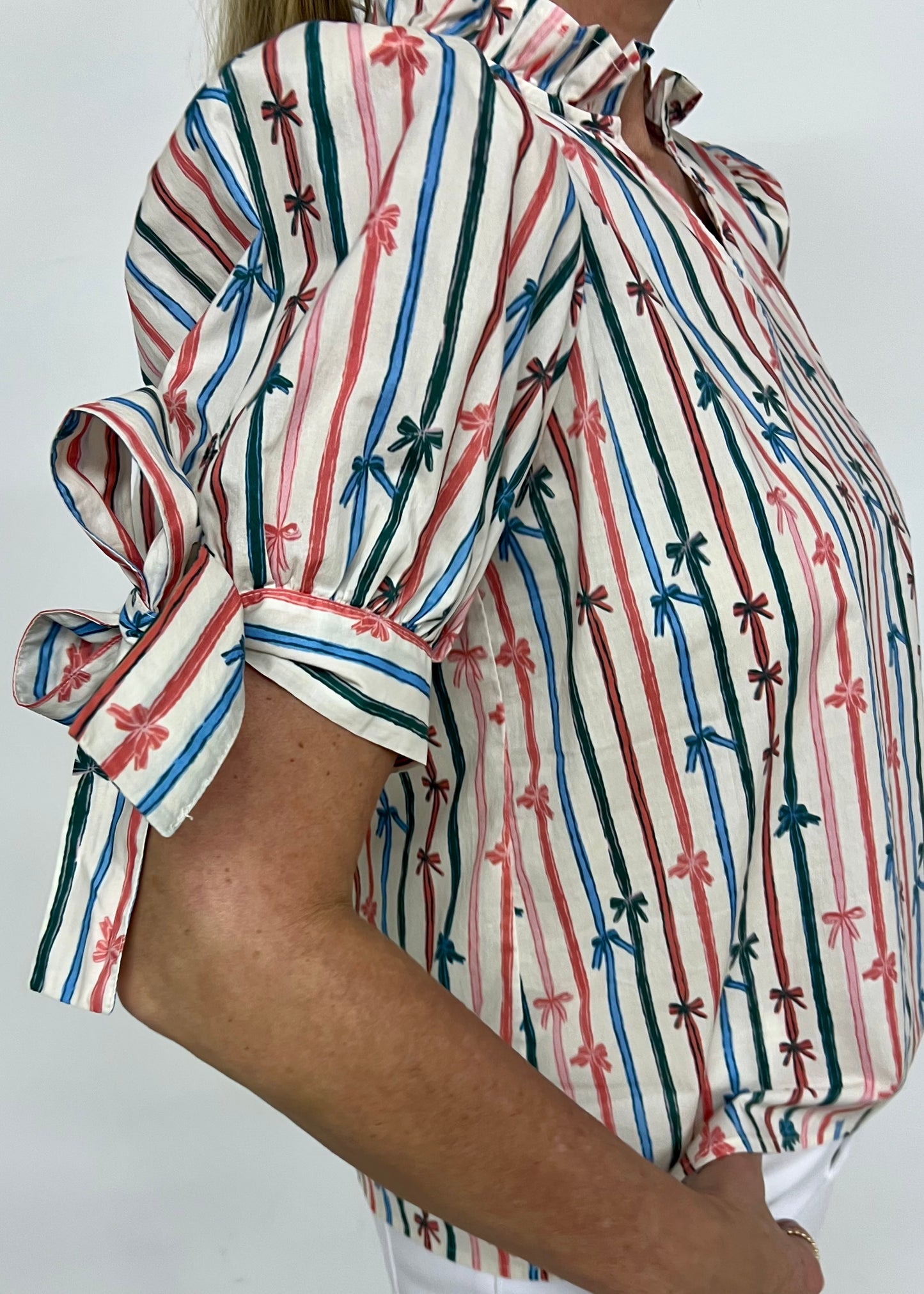 Tied To You Bow Print Top-FINAL SALE