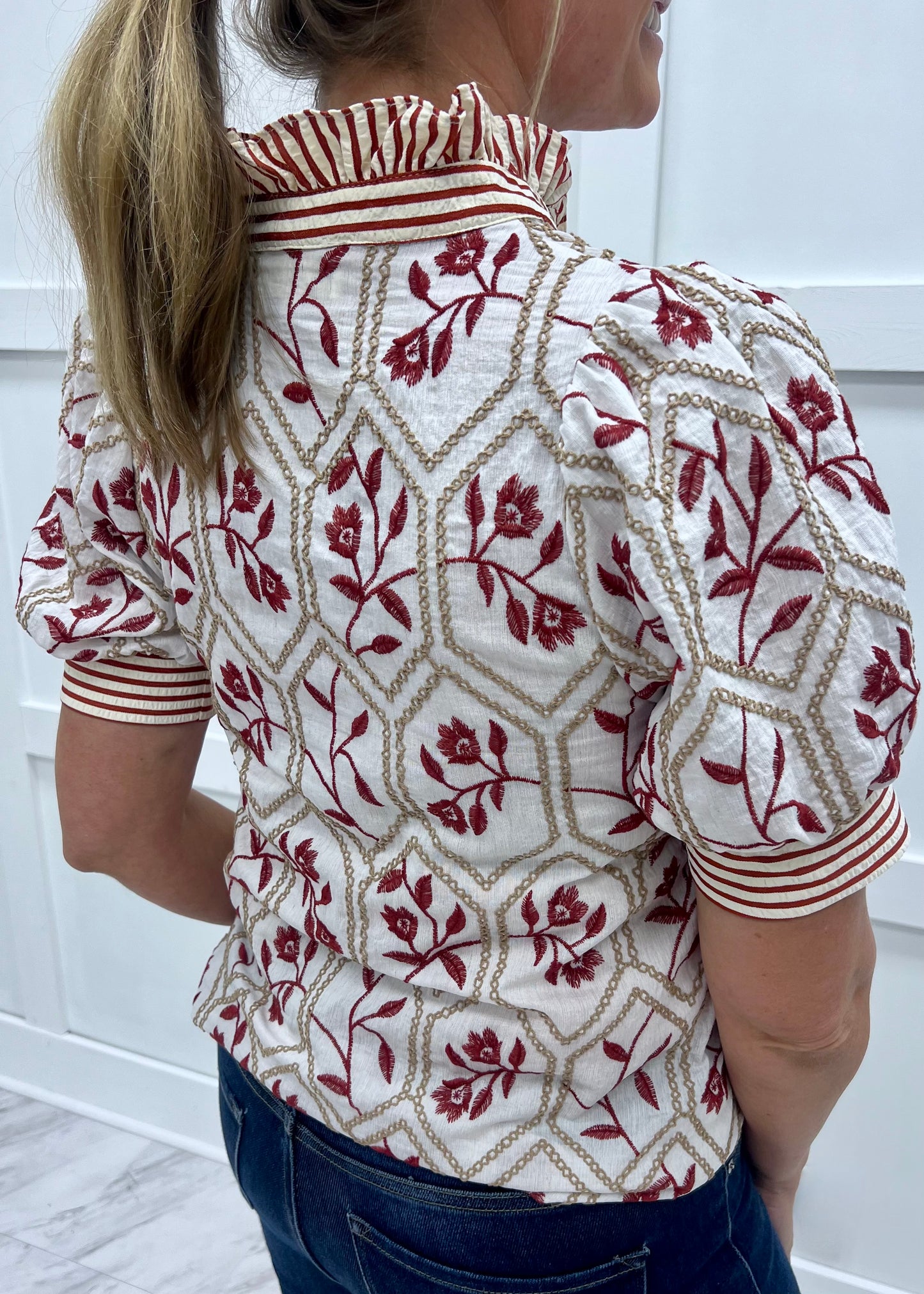 There She Goes Flower + Stripe Top