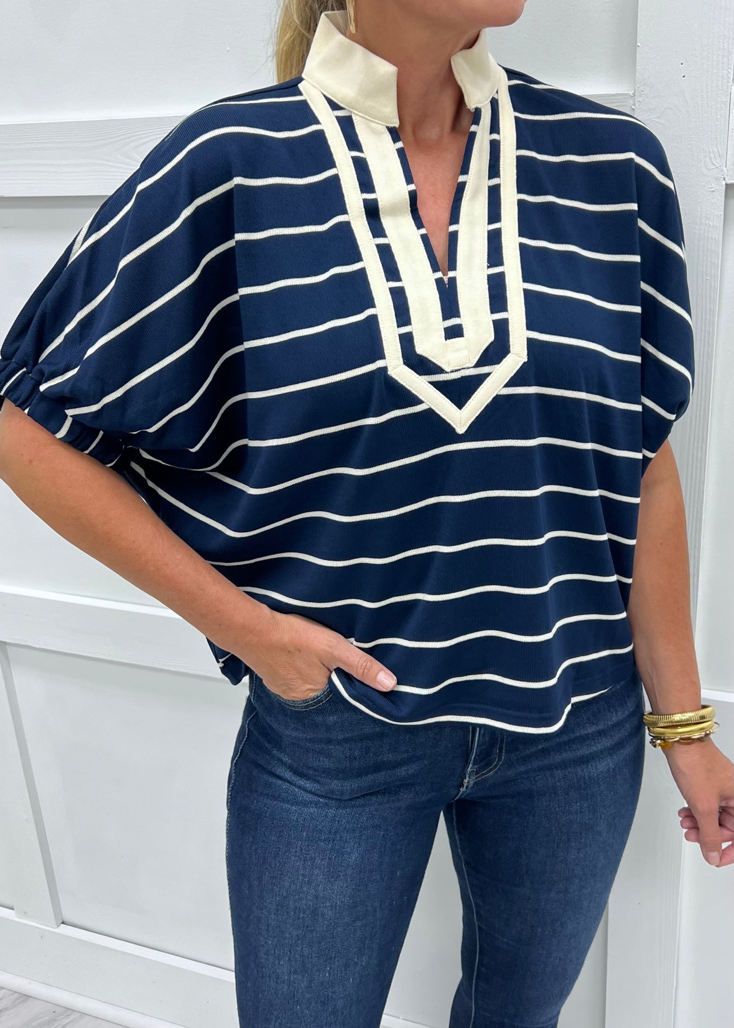 Midnight Lines Striped Top