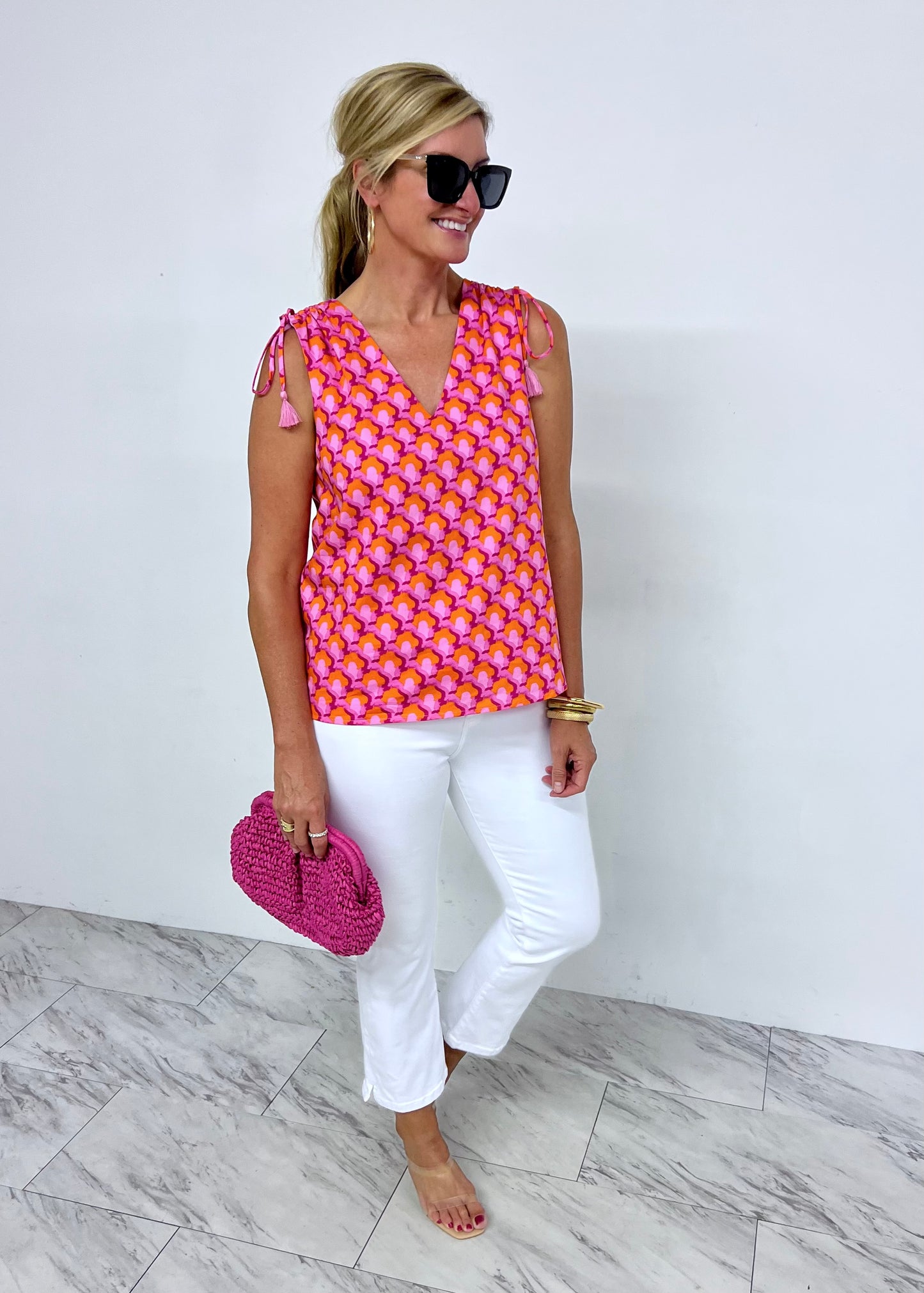 Sweet For You Pink Print Top-FINAL SALE