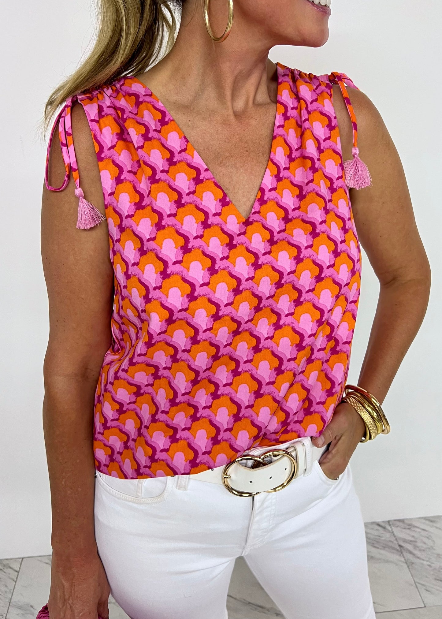 Sweet For You Pink Print Top-FINAL SALE
