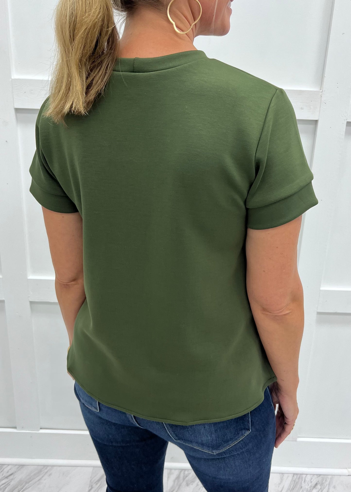 Gal On The Go Scuba Top (Olive)