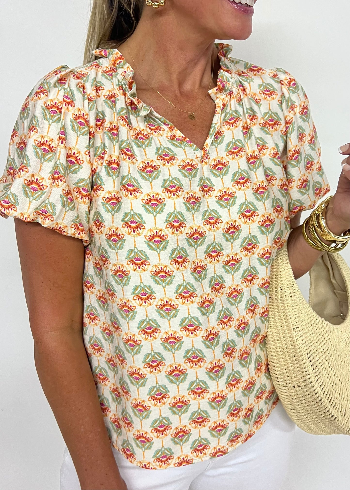 Harper Split Neck Top