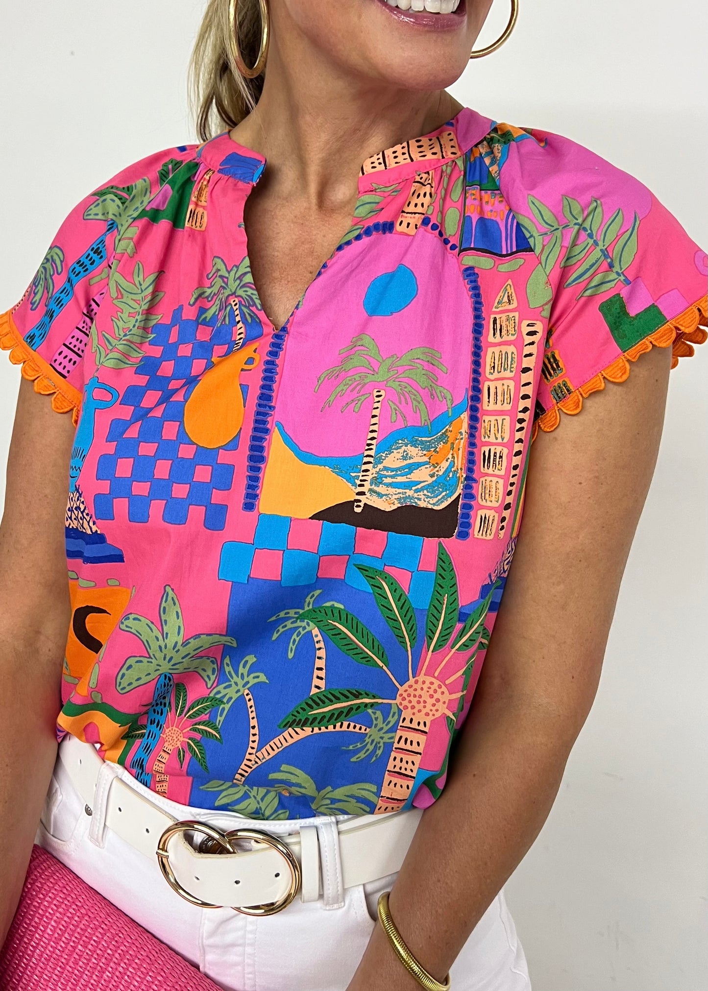 Tulum Tropical Print Top-FINAL SALE