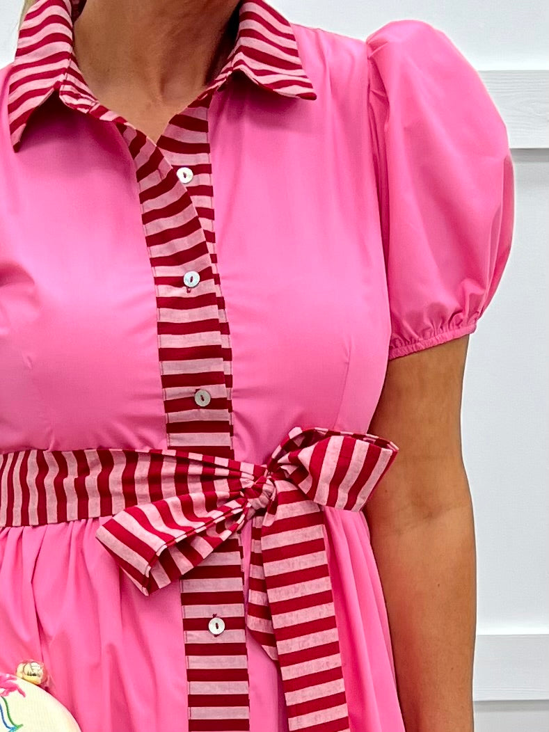 pink and red striped dress Addison Pink + Stripe Dress-FINAL SALE – shop chartreuse