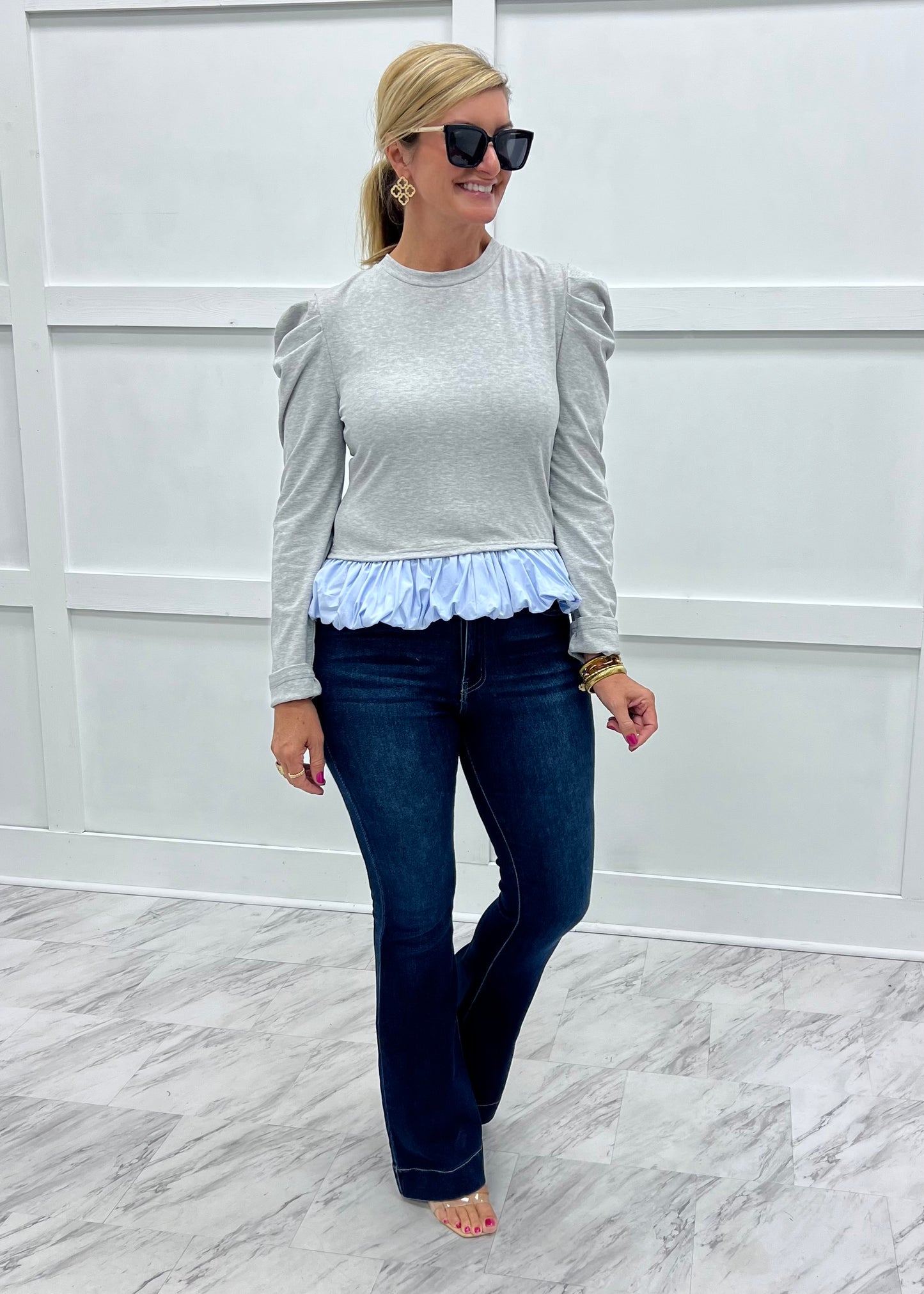 Mason Grey + Bubble Hem Top