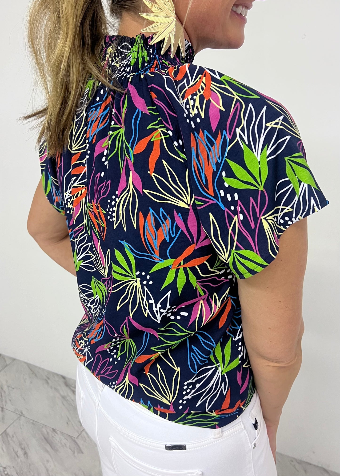 Lawson Print + Stripe Top-FINAL SALE