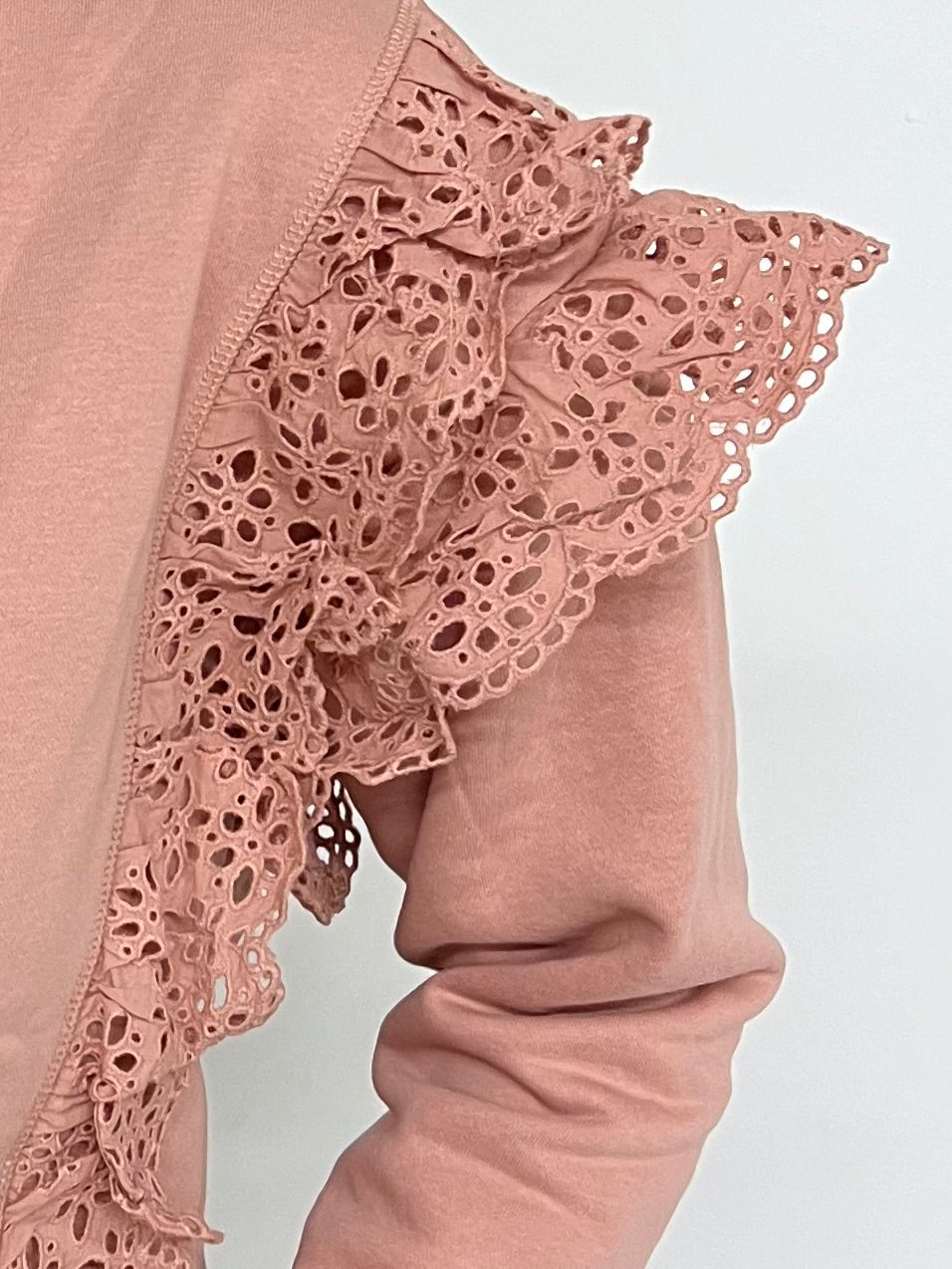 Merritt Eyelet Sweatshirt (Blush)-FINAL SALE