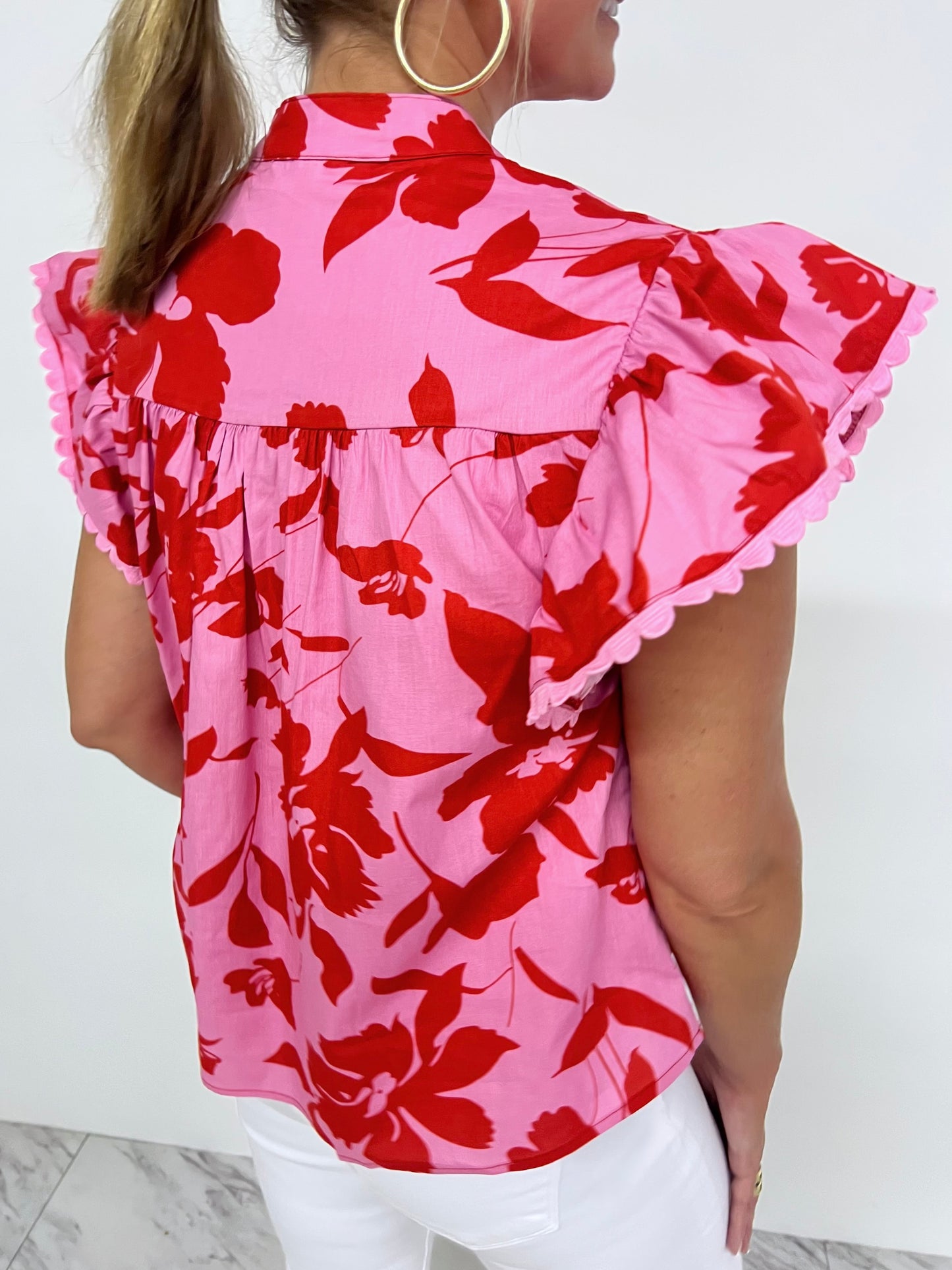 Delphine Flower Top-FINAL SALE