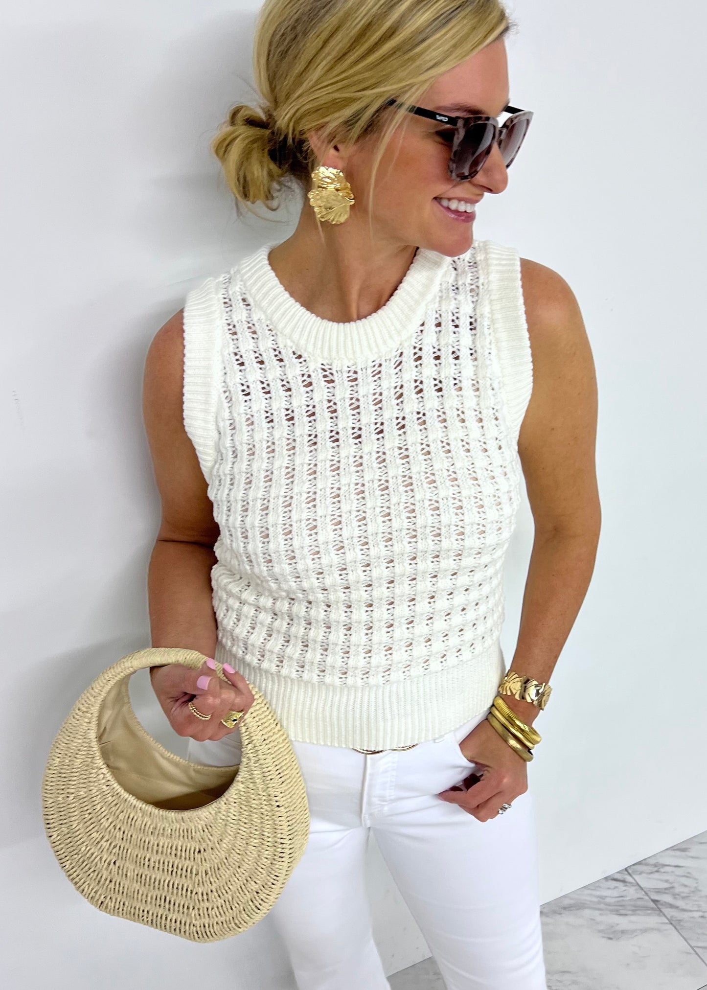 Isla Ivory Sleeveless Top-FINAL SALE