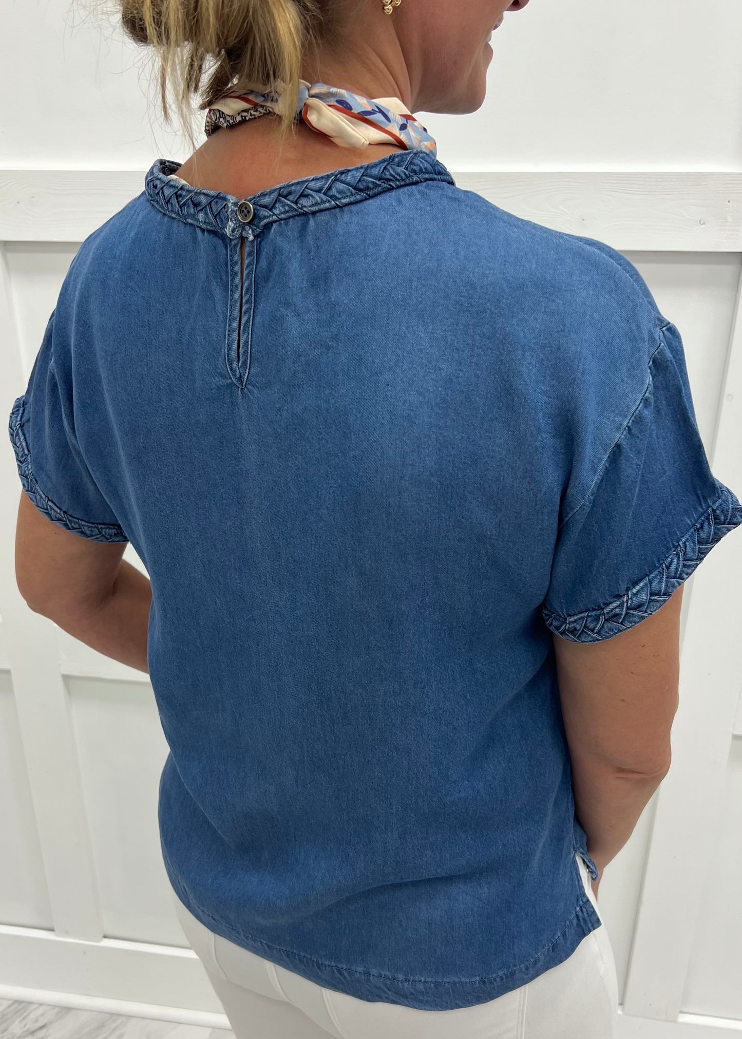 The Weston Denim Braid Top