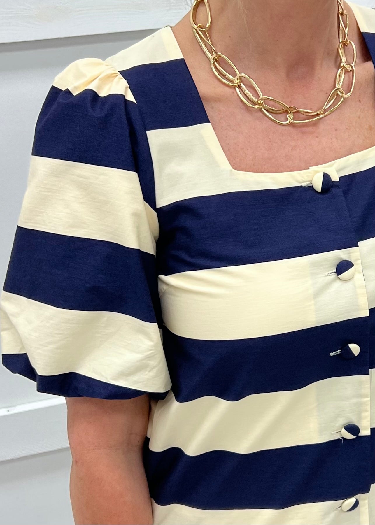blue stripe chessie dress Seaside (Navy)-FINAL SALE – shop chartreuse Denim