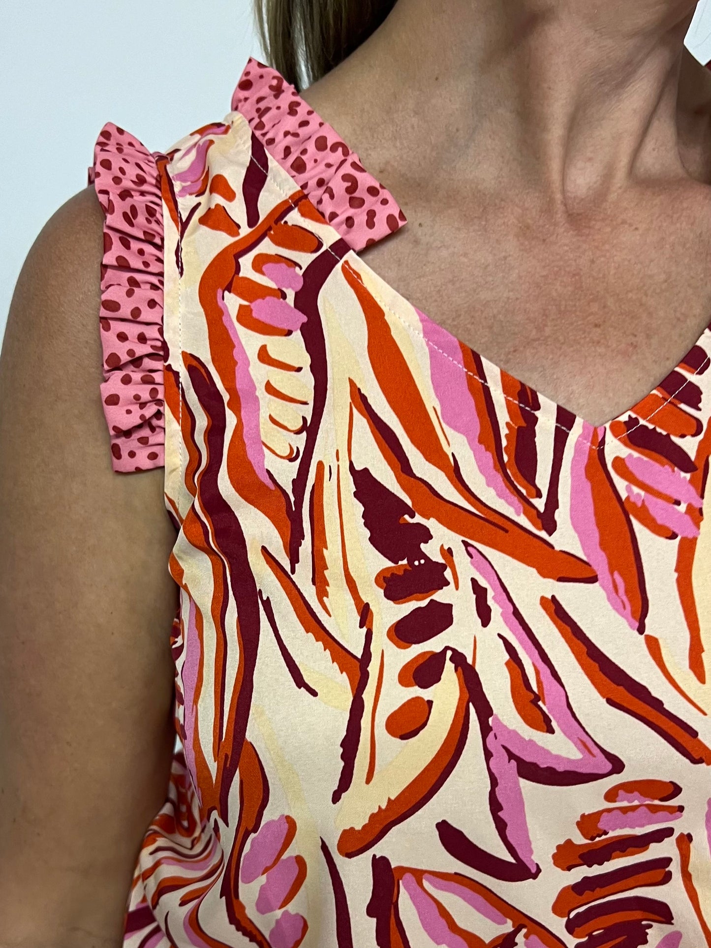 Anastasia Mix Print Tank Top-FINAL SALE