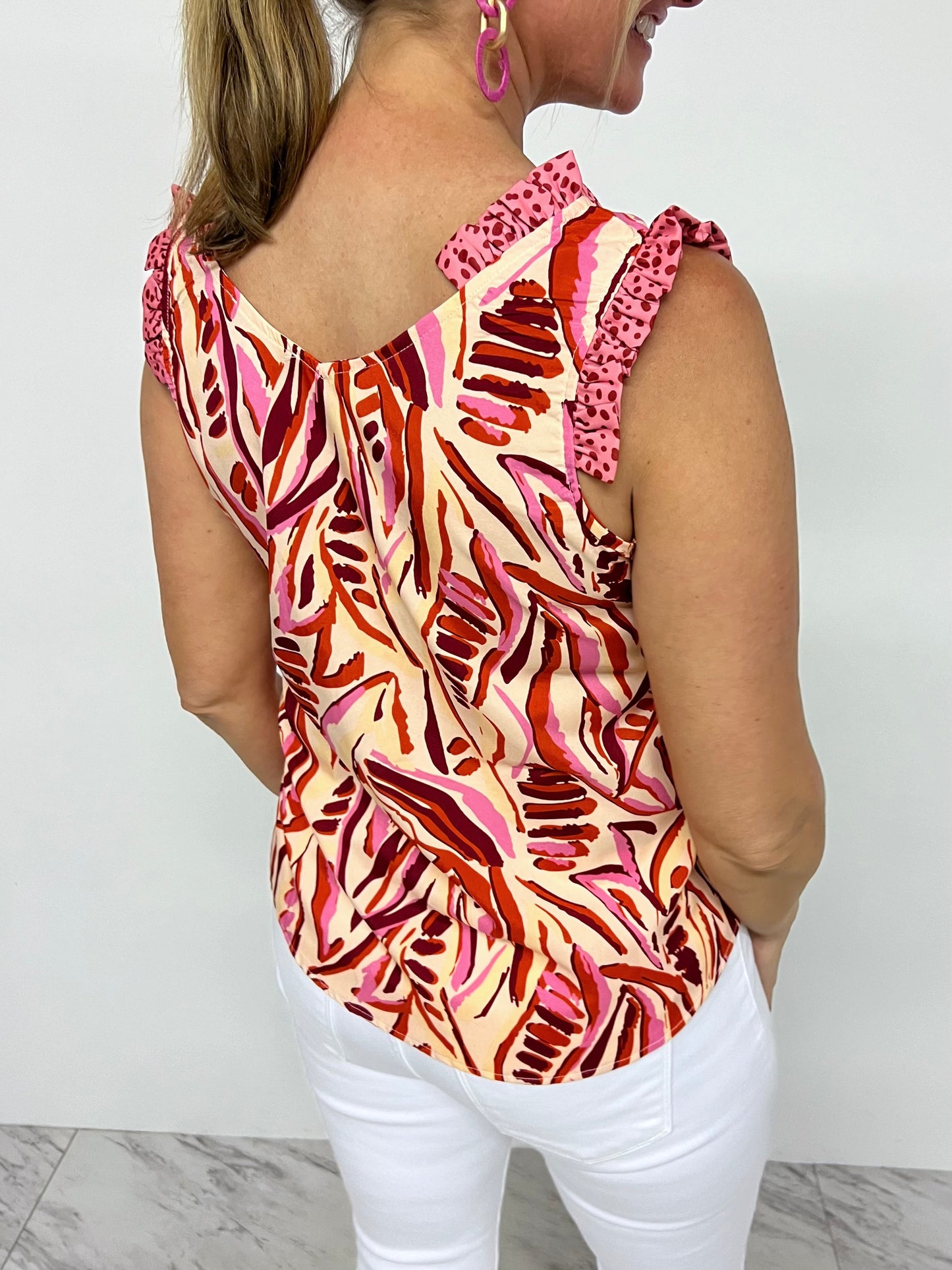 Anastasia Mix Print Tank Top-FINAL SALE