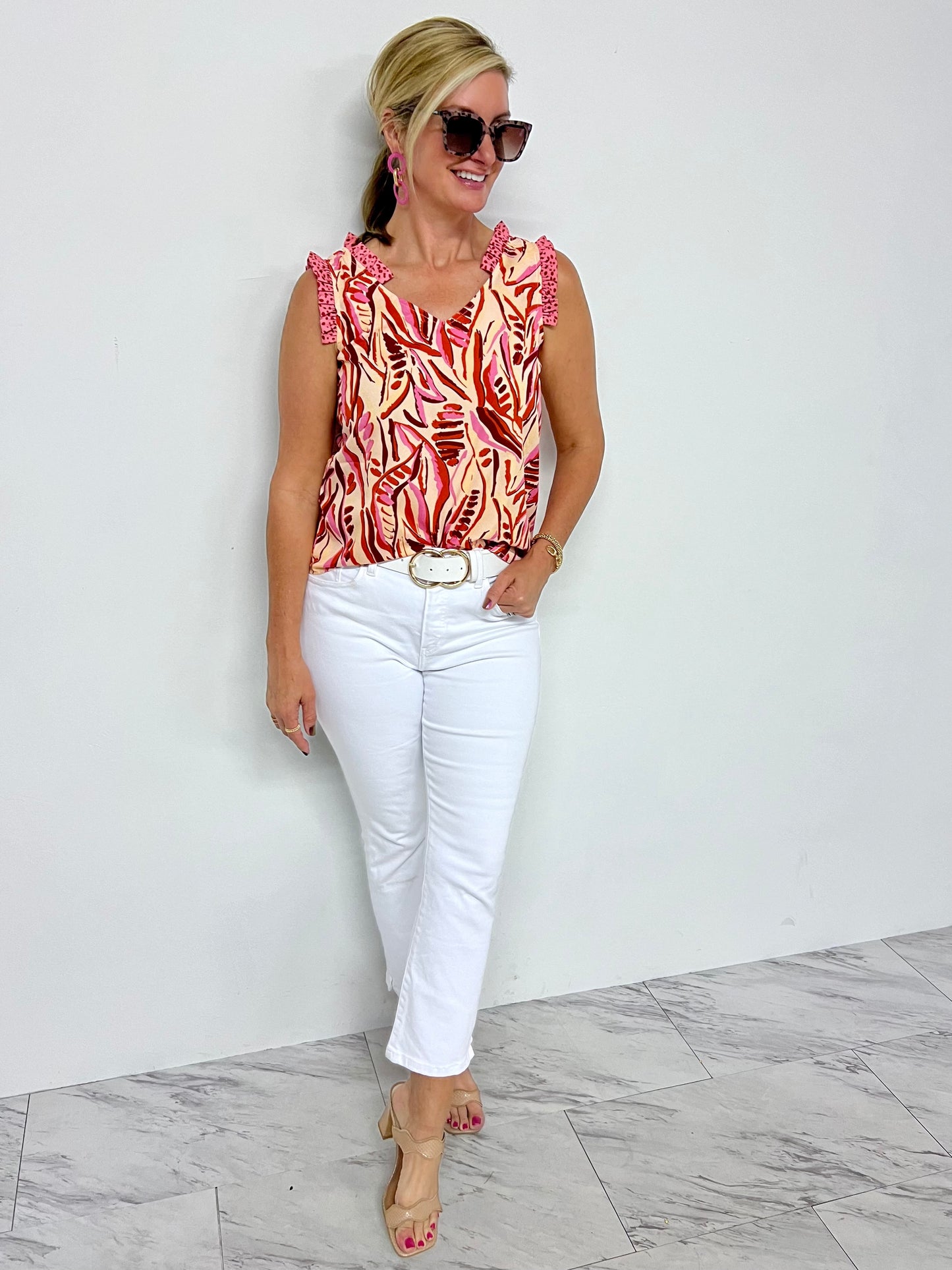 Anastasia Mix Print Tank Top-FINAL SALE