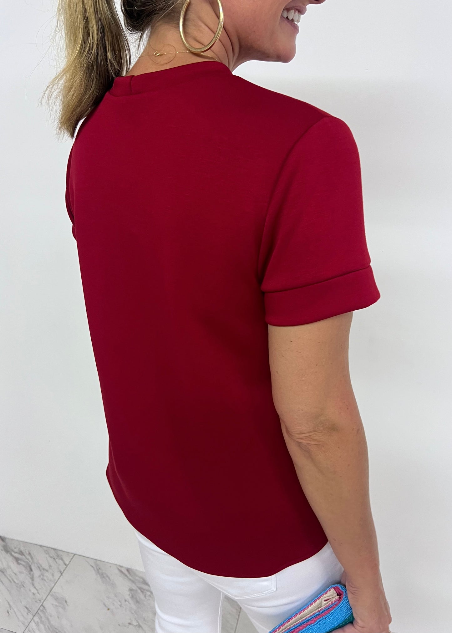 Gal On The Go Scuba Top (Red)
