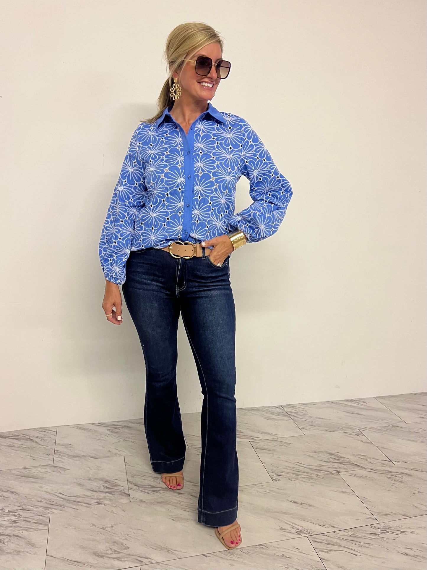 Kaitlyn Floral Embroidered Top - FINAL SALE
