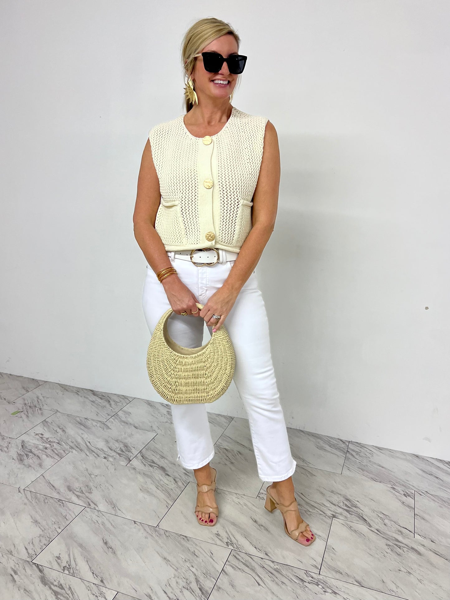Gemma Gold Button Sweater-FINAL SALE
