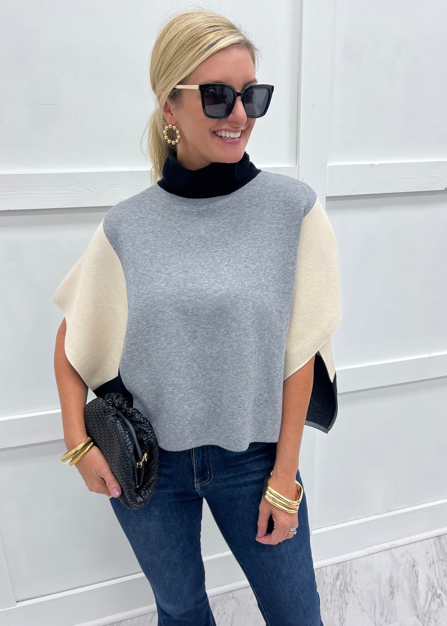 Uptown Colorblock Poncho