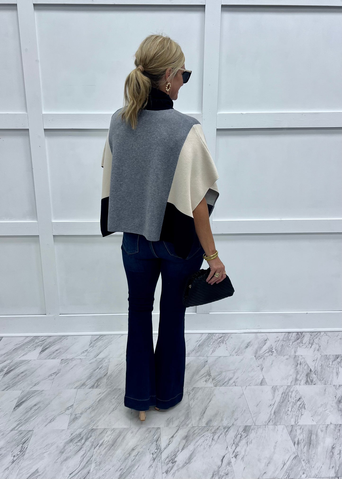 Uptown Colorblock Poncho