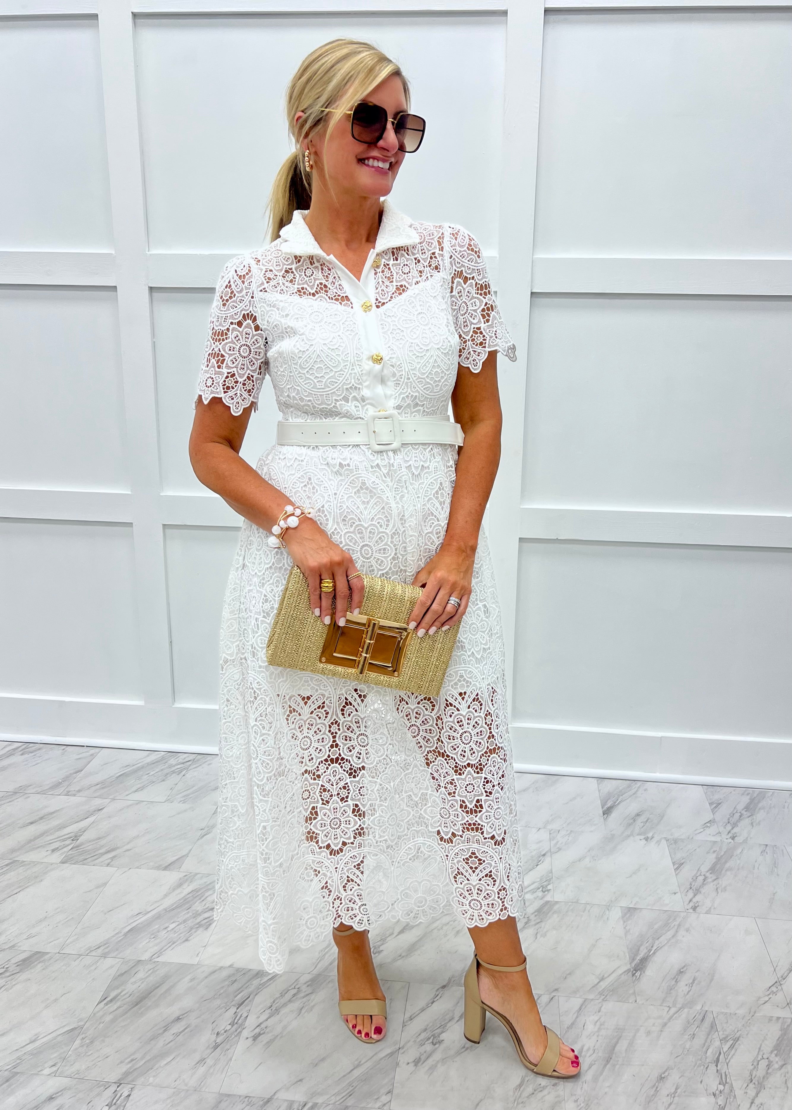 white lace dress under $100 Whisper White Lace Dress-FINAL SALE