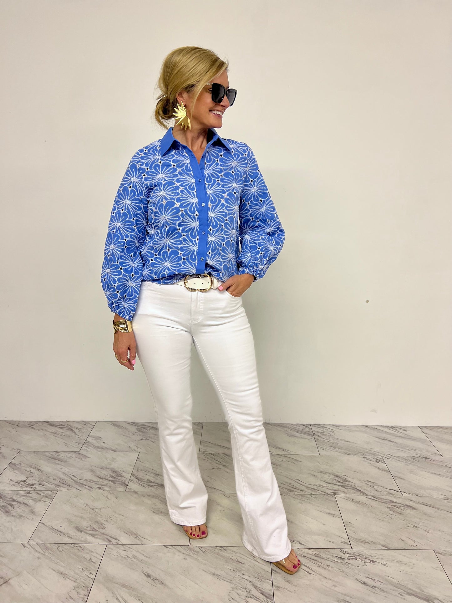 Kaitlyn Floral Embroidered Top - FINAL SALE