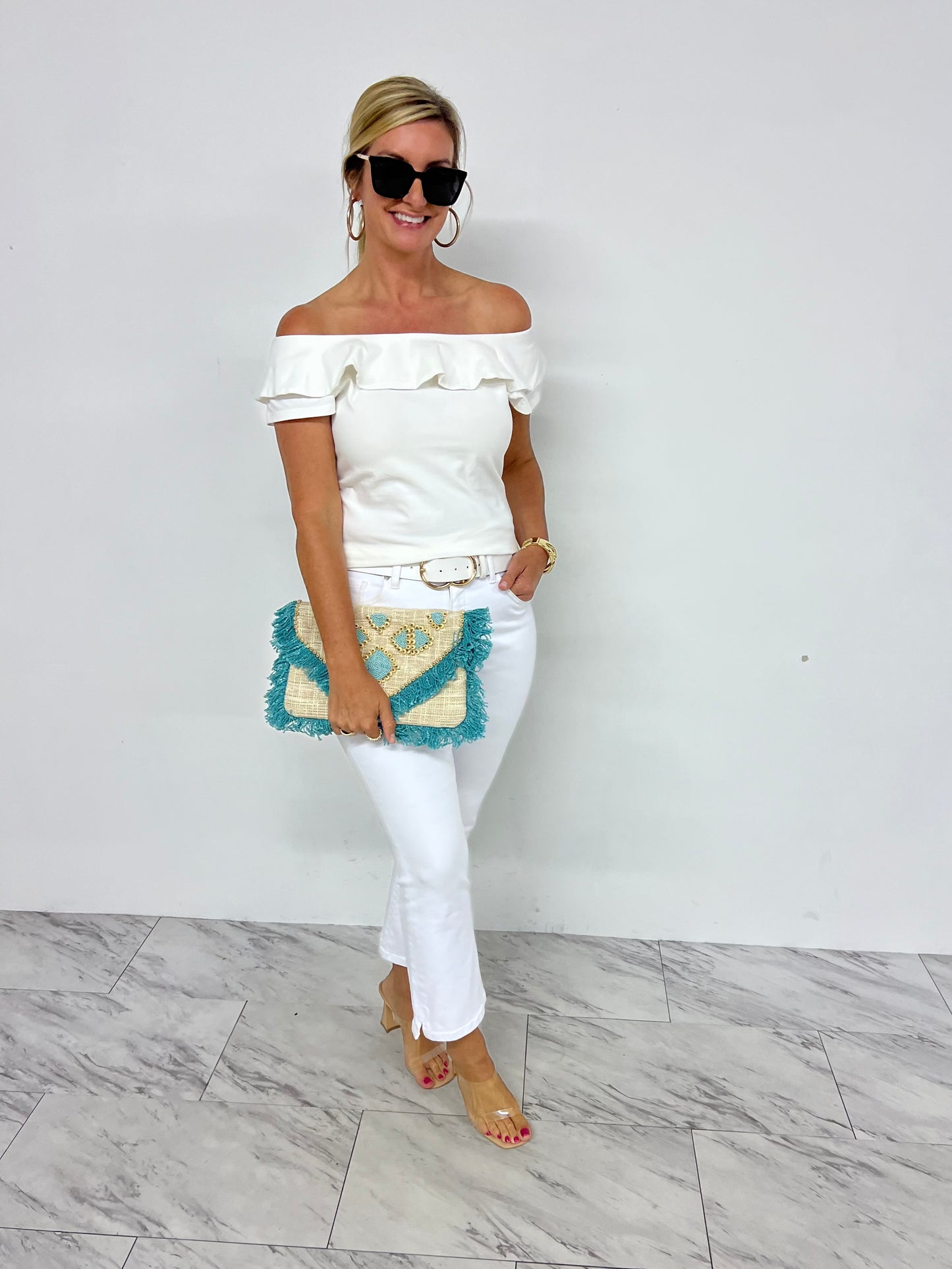 Rowe Off The Shoulder Top (White)