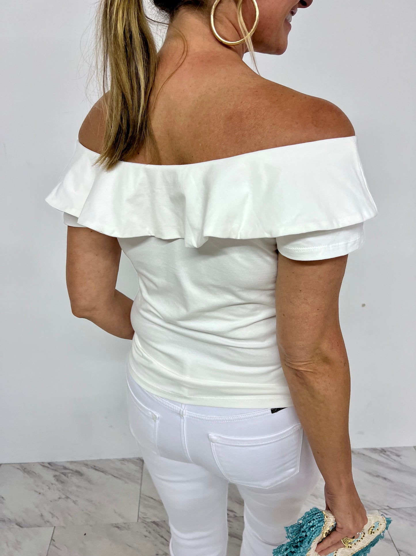 Rowe Off The Shoulder Top (White)