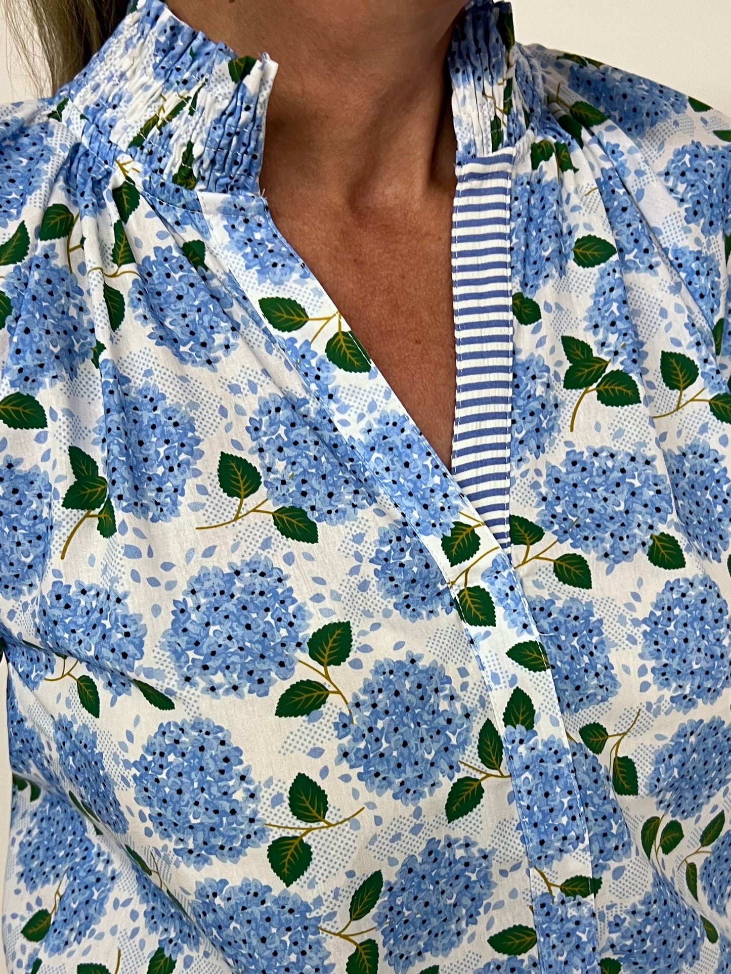 Heavenly Hydrangea Top (white)-FINAL SALE