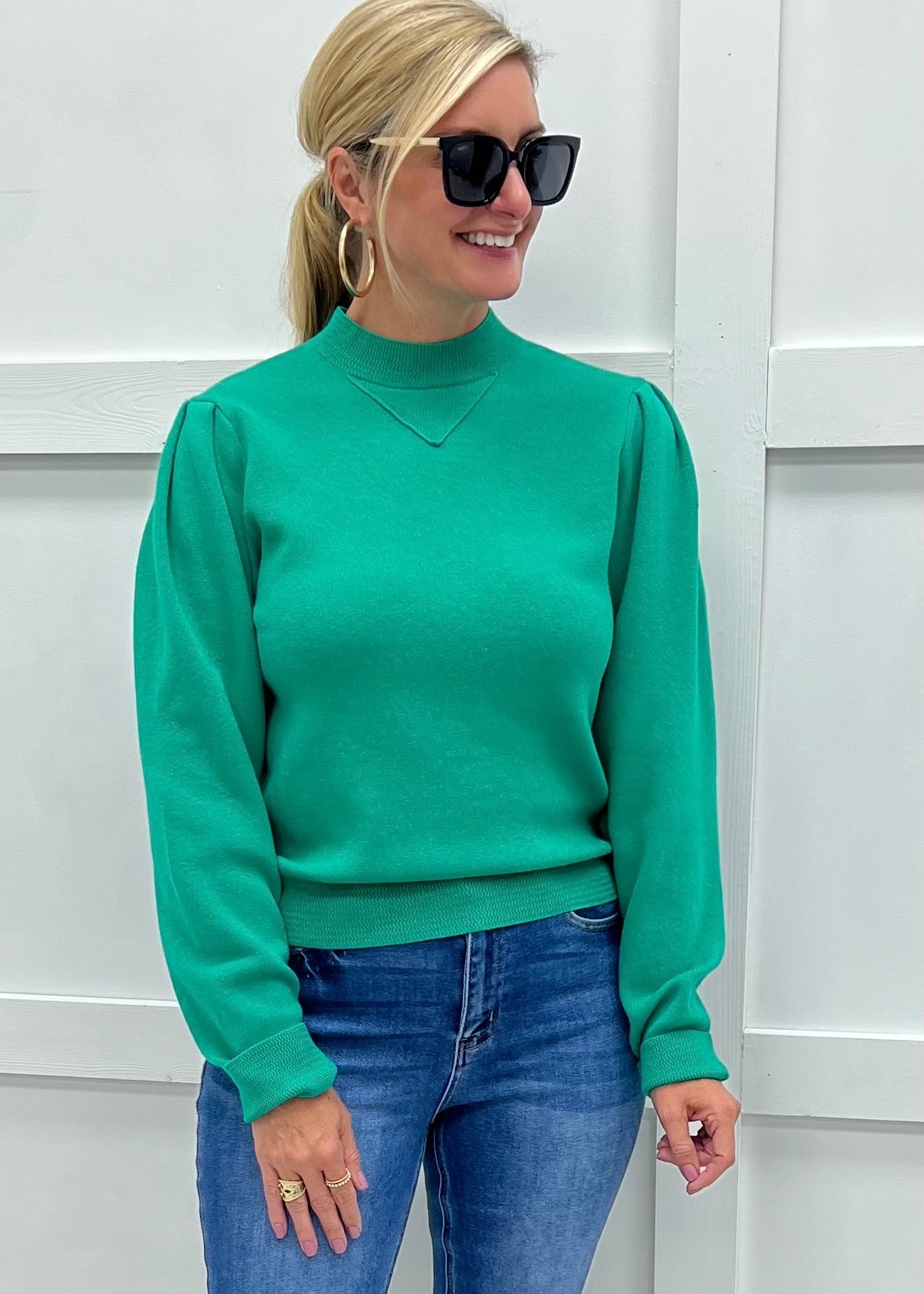 Montana Mock Neck Sweater (Green)