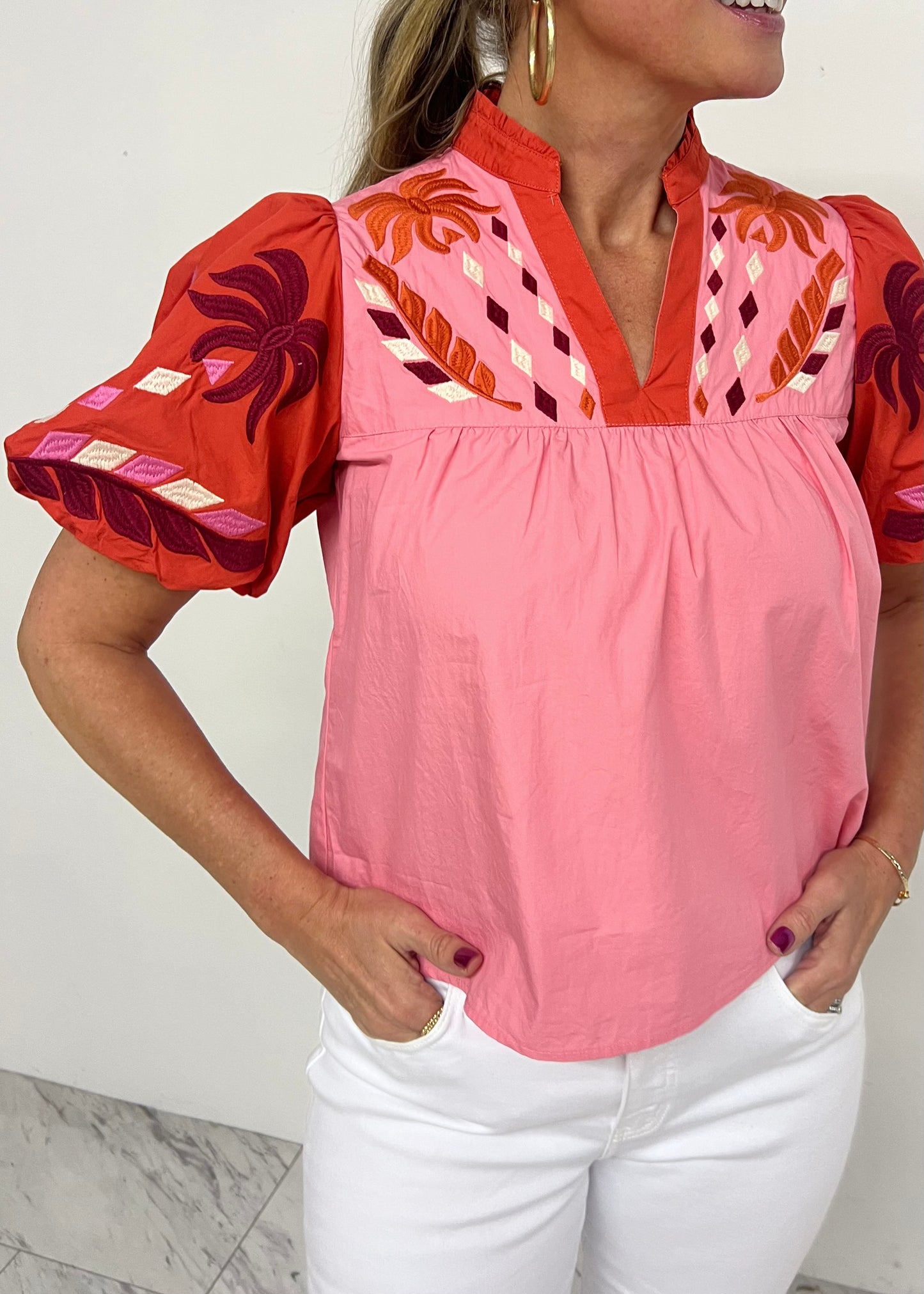 Elise Embroidered Top-FINAL SALE