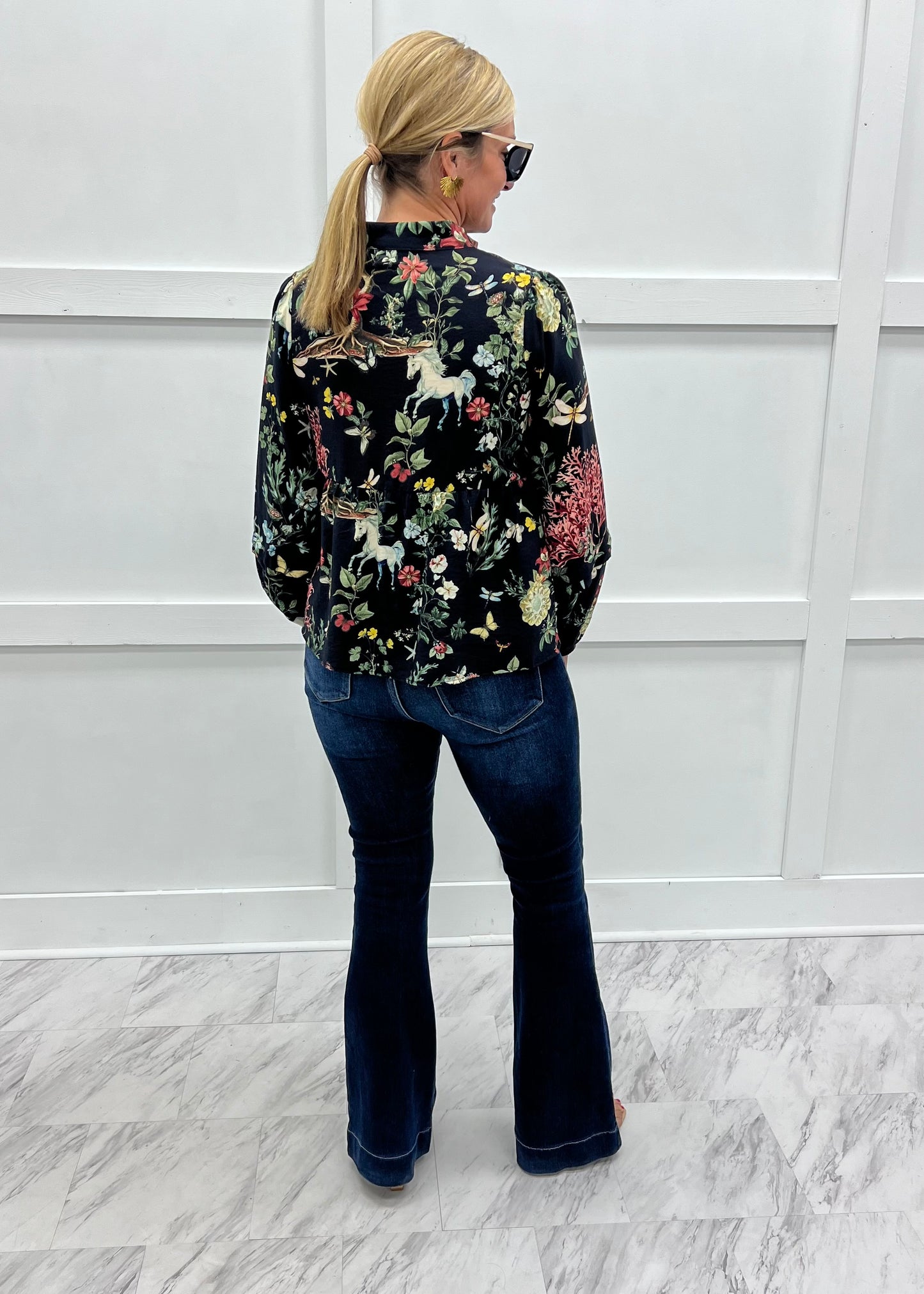 In The Jungle Print V.Neck Top